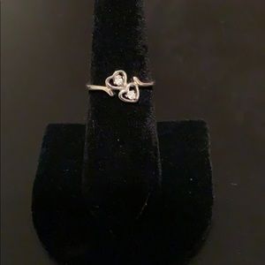 Dainty. Double heart ring